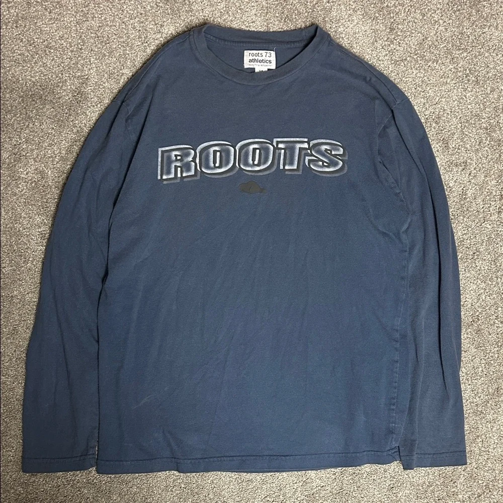 Y2K 2000s Roots Athletic Long Sleeve Shirt - Picture 1 of 5